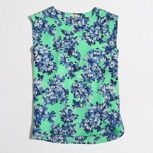 Jcrew j. Crew factory blue and mint floral top xxl